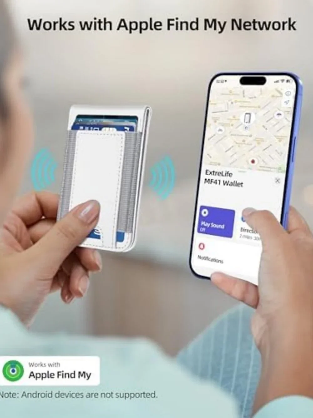 Magnetic Leather Phone Wallet with Find My Compatibility for Magsafe Devices